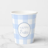 Pastel Blue Happy Paast Pattern Papieren Bekers (Achterkant)