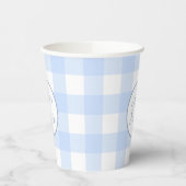 Pastel Blue Happy Paast Pattern Papieren Bekers (Links)