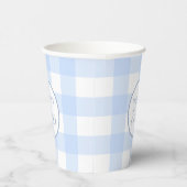 Pastel Blue Happy Paast Pattern Papieren Bekers (Rechts)