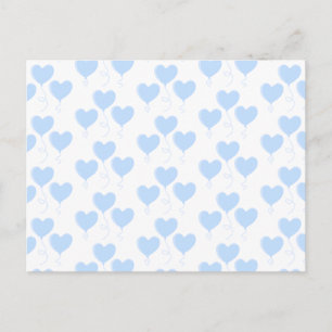 Pastel Blue Heart ballonpatroon. Briefkaart