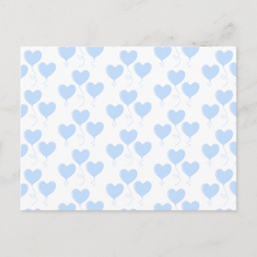 Pastel Blue Heart ballonpatroon. Briefkaart (Voorkant)