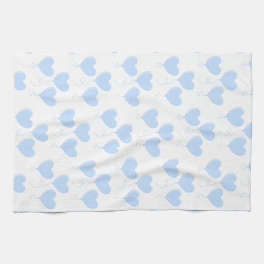 Pastel Blue Heart ballonpatroon. Theedoek (Horizontaal)