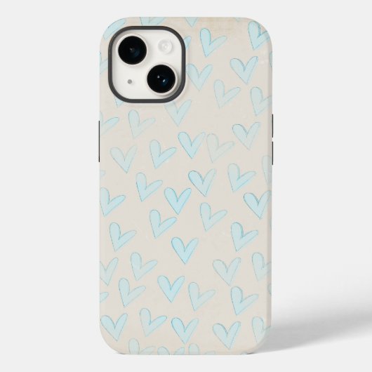 Pastel Blue Heart iPhone Case (Achterkant)