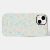 Pastel Blue Heart iPhone Case (Achterkant (horizontaal))