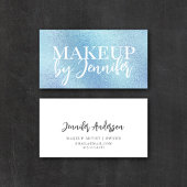 Pastel Blue Holographic Modern Calligraphy Script Visitekaartje