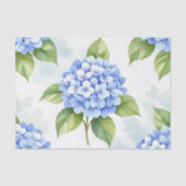 Pastel Blue Hydrangea Bouquet Pattern Tissuepapier (Voorkant)