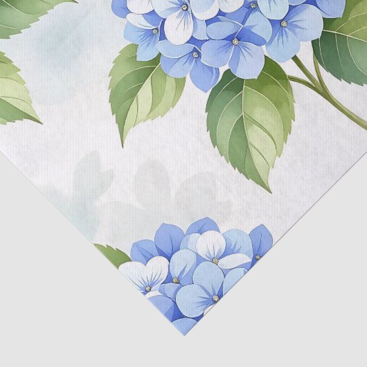 Pastel Blue Hydrangea Bouquet Pattern Tissuepapier (Detail)