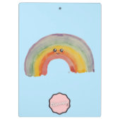 Pastel Blue Kawaii Rainbow Klembord (Achterkant)