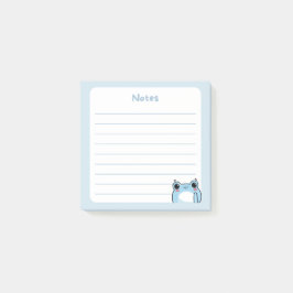 Pastel Blue Kawaii Shy Blushing Chibi Kikker Wavin Post-it® Notes