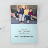 Pastel Blue Kerstboom Vakantie Fotokaart Feestdagen Kaart (Binnen)