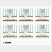 Pastel Blue Koala Boy Baby shower / Kinderverjaard Vierkante Sticker (Vel)