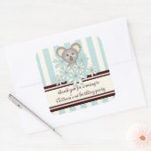 Pastel Blue Koala Boy Baby shower / Kinderverjaard Vierkante Sticker (Envelop)