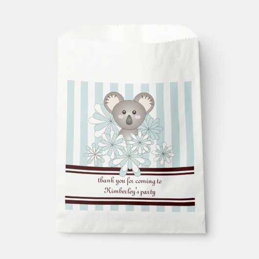 Pastel Blue Koala Kids Verjaardag / Baby Boy Showe Bedankzakje (Voorkant)