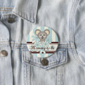 Pastel Blue Koala Mama-to-be Boy Baby shower Ronde Button 7,6 Cm (In situ)