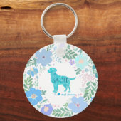 Pastel Blue Labrador Retriever Custom Photo  Sleutelhanger (Voorkant)