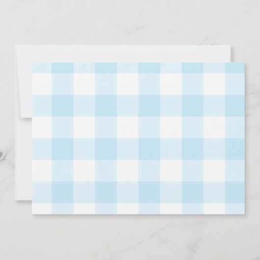 Pastel Blue Large Gingham Check Notitiekaartje (Achterkant)