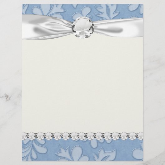 pastel blue leaf swirl floral flower damask (Voorkant)