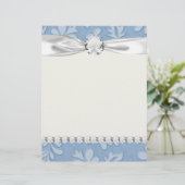 pastel blue leaf swirl floral flower damask (Staand voorkant)