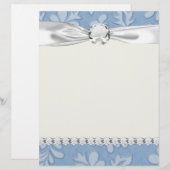 pastel blue leaf swirl floral flower damask (Voorkant / Achterkant)