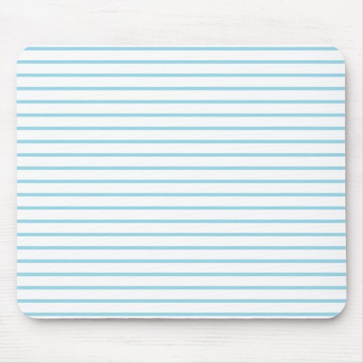 Pastel Blue Lines White Muismat (Voorkant)
