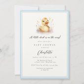 Pastel Blue Little Duck Baby shower Kaart (Voorkant)