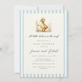 Pastel Blue Little Duck is op de weg Baby shower Kaart