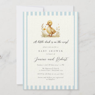 Pastel Blue Little Duck is op de weg Baby shower Kaart