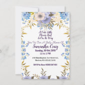 Pastel Blue Little Flower Bud Floral Baby shower Kaart (Voorkant)