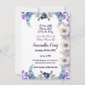 Pastel Blue Little Flower Bud Lila Baby shower Kaart (Voorkant)