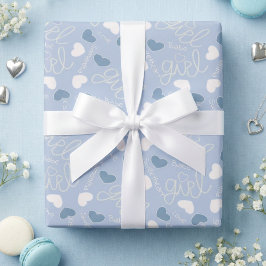 Pastel Blue Love Hearts Cadeaupapier