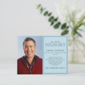 Pastel Blue Memorial Familie Erkenning Briefkaart (Staand voorkant)