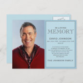 Pastel Blue Memorial Familie Erkenning Briefkaart (Voorkant / Achterkant)