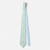 Pastel Blue, met gouden Rozen. Stropdas (Voorkant)