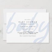 Pastel Blue Minimal Modern Baby Boy Shower Kaart (Voorkant)