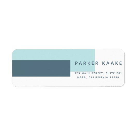 Pastel Blue Modern Geometric Etiket (Voorkant)