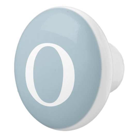 Pastel Blue Monogrammed Keramische Knop (Rechts)