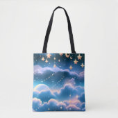 Pastel Blue Moon Dreamy Aesthetic Tote Bag (Voorkant)