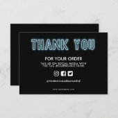 Pastel Blue Neon Sign Bedankt voor het mediuminvoe (Voorkant / Achterkant)