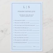 Pastel Blue Nursery Rhyme Quiz Baby shower Game (Voorkant)