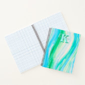 Pastel Blue Oceanscape Alcohol Ink Notitieboek (Binnen)