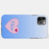  pastel Blue Ombre en Pink Heart Case-Mate iPhone Case (Achterkant (horizontaal))