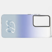 Pastel Blue Ombre Initiaal Letter Monogram Samsung Galaxy Hoesje (Linkerkant)