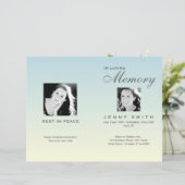 Pastel Blue Ombré Order of Service Funeral Program (Staand voorkant)
