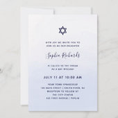 Pastel Blue Ombre Waterverf | Bat Mitzvah Kaart (Voorkant)