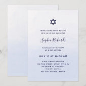 Pastel Blue Ombre Waterverf | Bat Mitzvah Kaart (Voorkant / Achterkant)