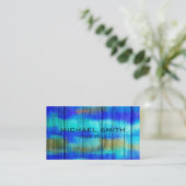 Pastel Blue op hout #3 Visitekaartje (Staand voorkant)