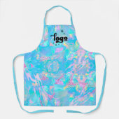 Pastel Blue Opaal Edelsteen Achtergrond Schort (Voorkant)