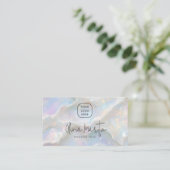 Pastel Blue Opal Aesthetic Background Visitekaartje (Staand voorkant)