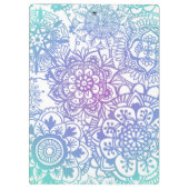 Pastel Blue Paars Mandala Pattern Klembord (Achterkant)