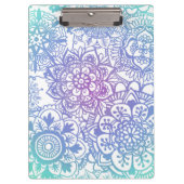 Pastel Blue Paars Mandala Pattern Klembord (Voorkant)